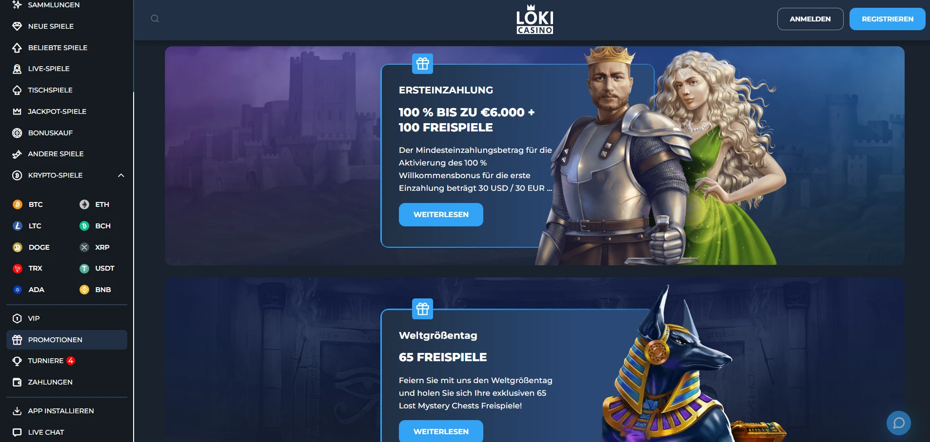 Loki Casino Screenshot