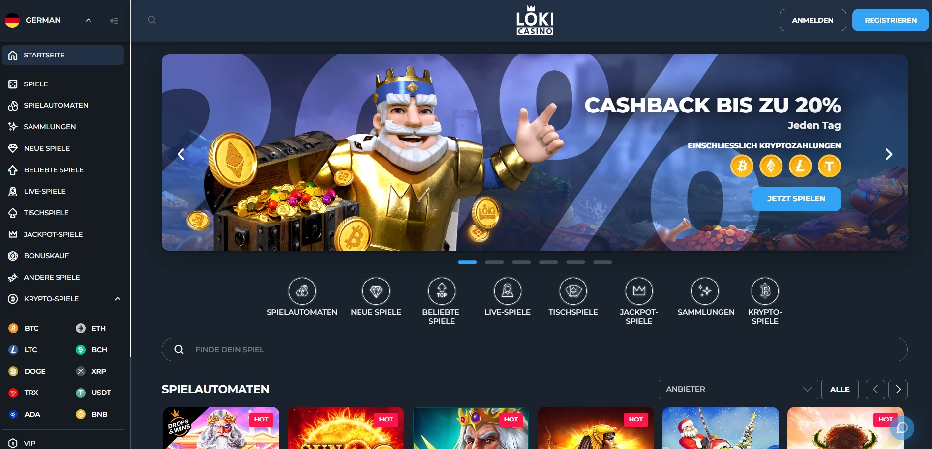 Loki Casino Screenshot