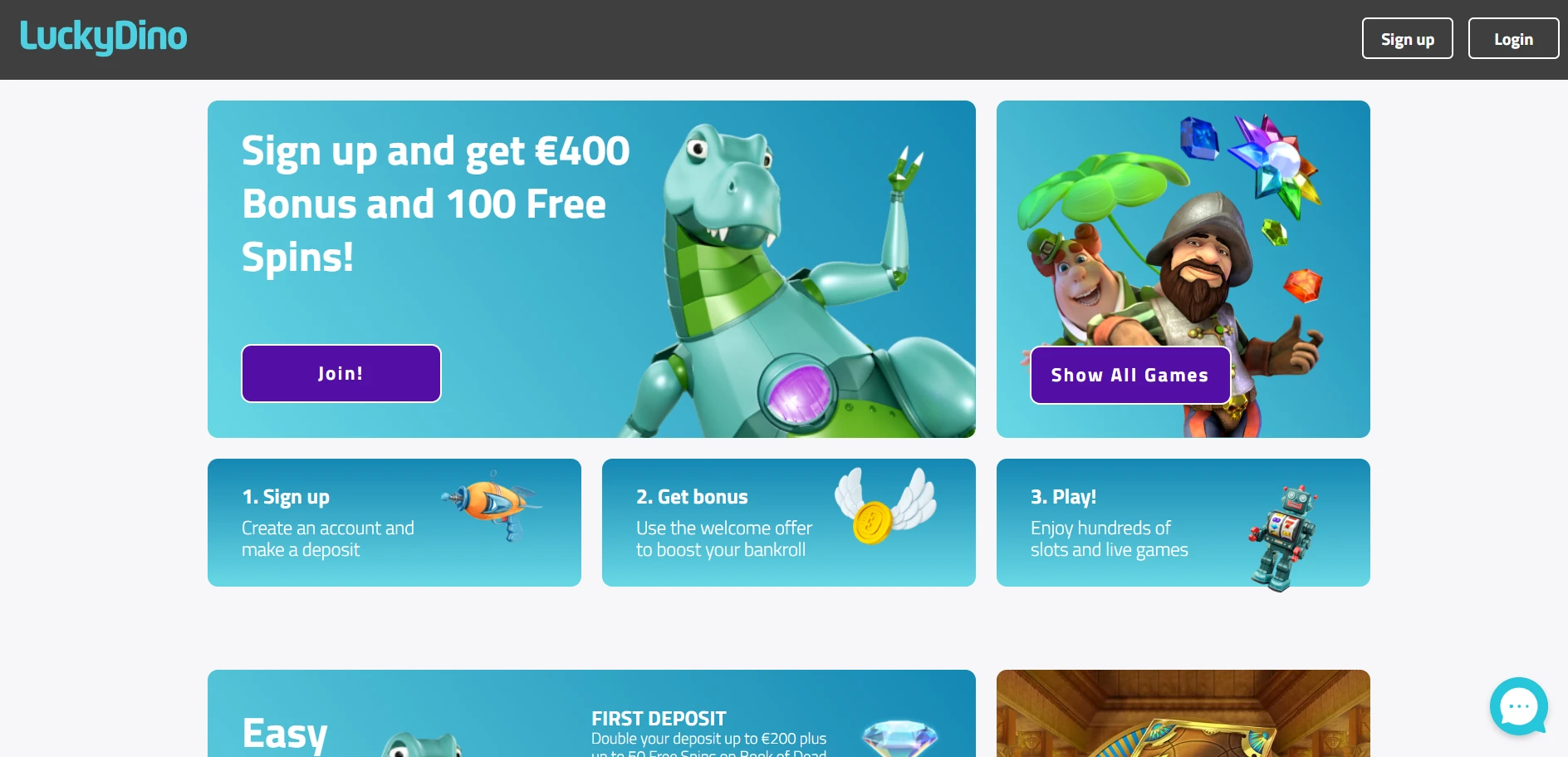 LuckyDino Casino Screenshot