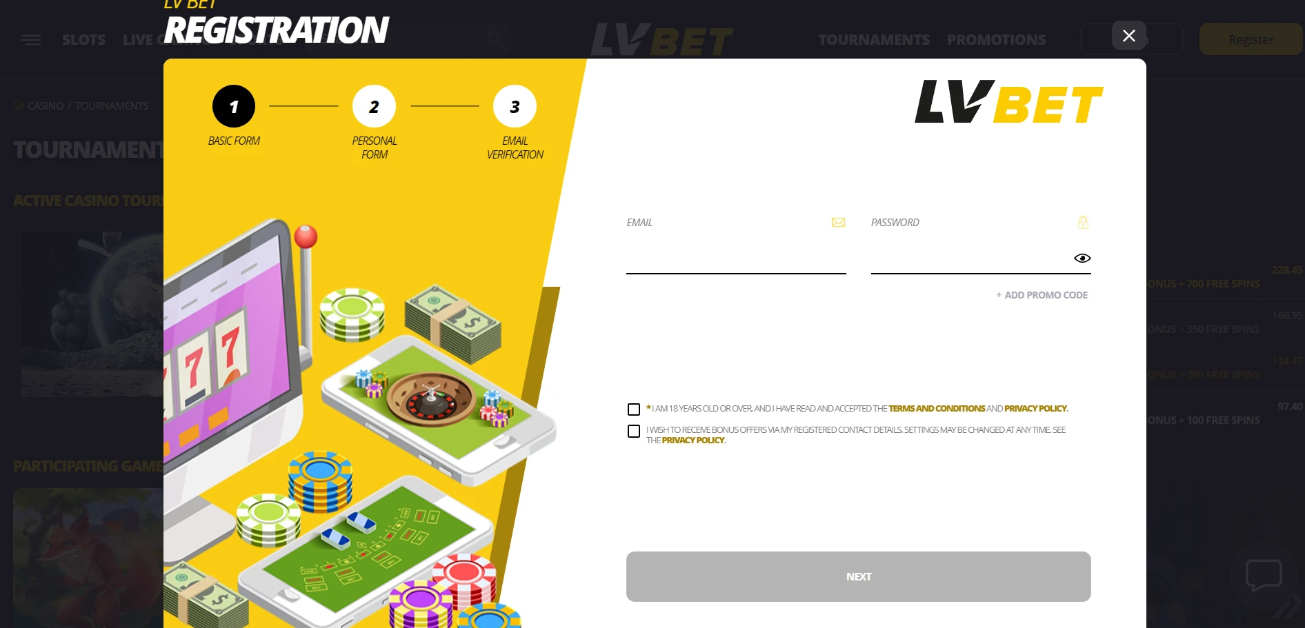 LV BET Casino Screenshot