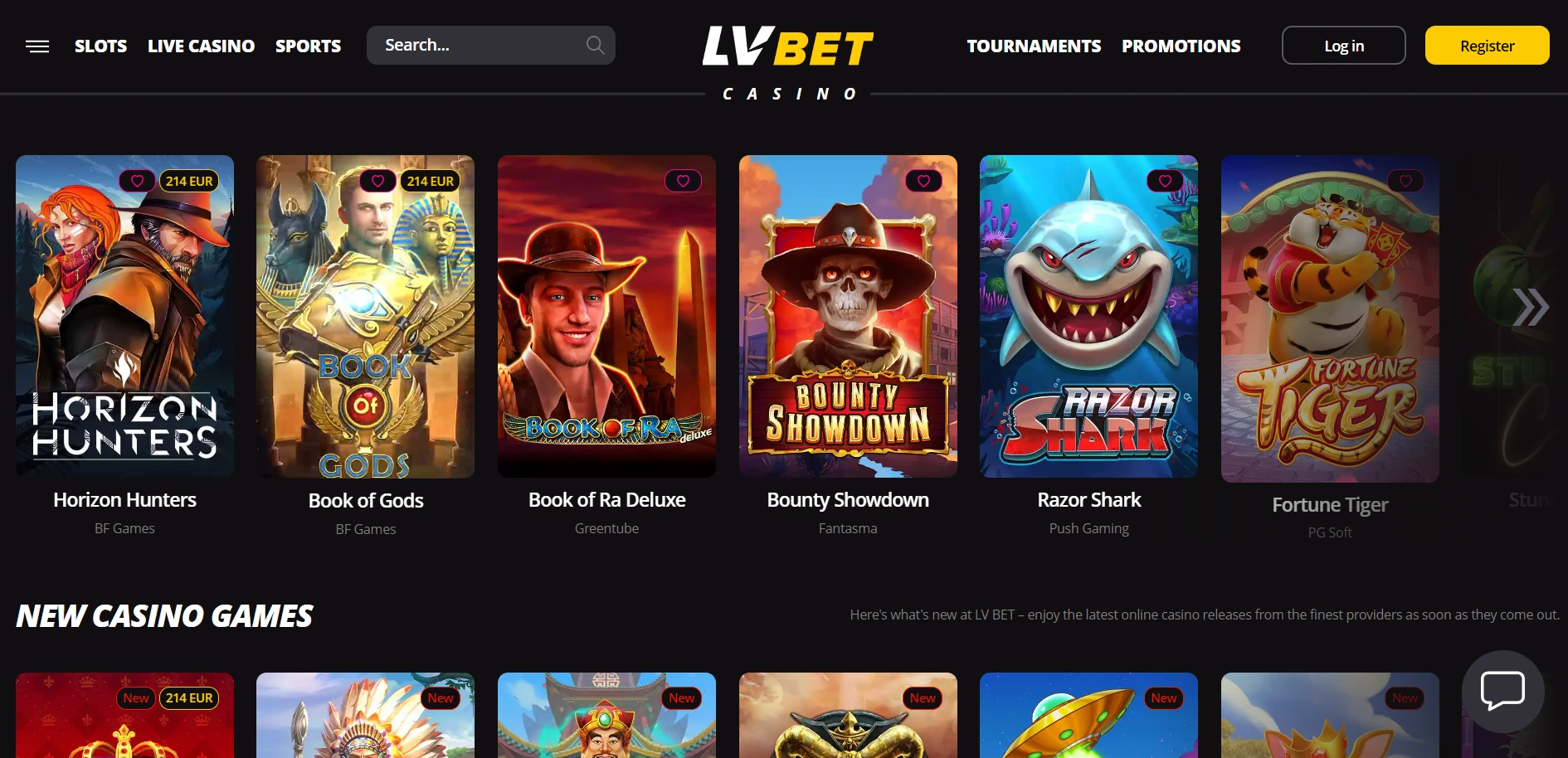 LV BET Casino Screenshot