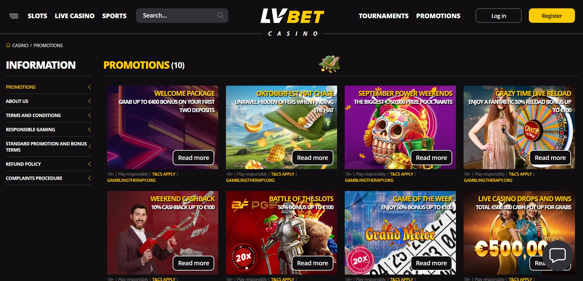LV BET Casino Screenshot