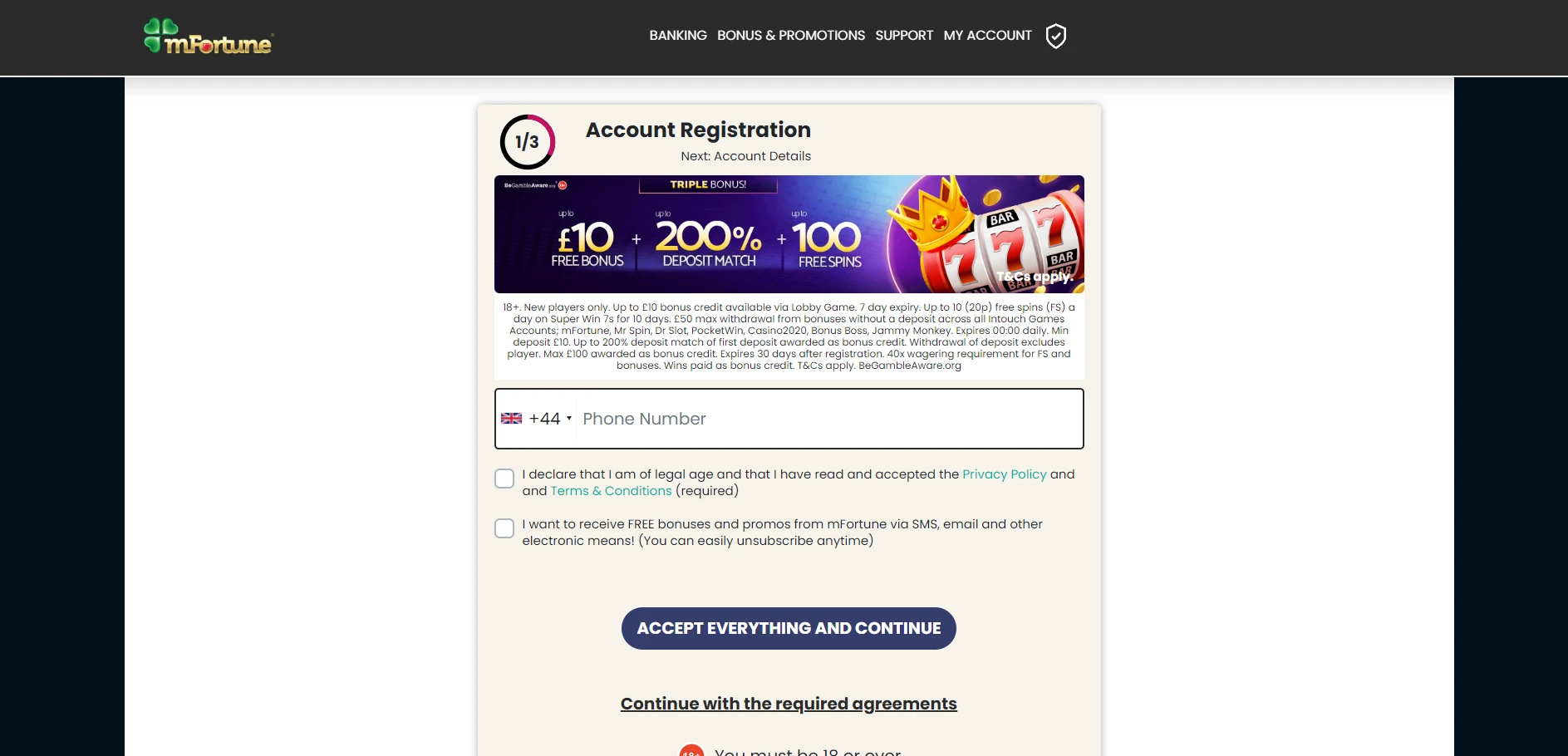 mFortune Casino Screenshot