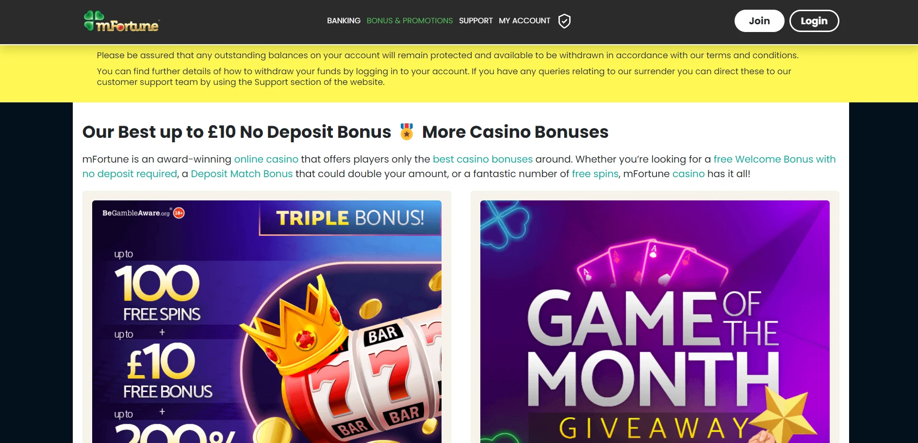 mFortune Casino Screenshot