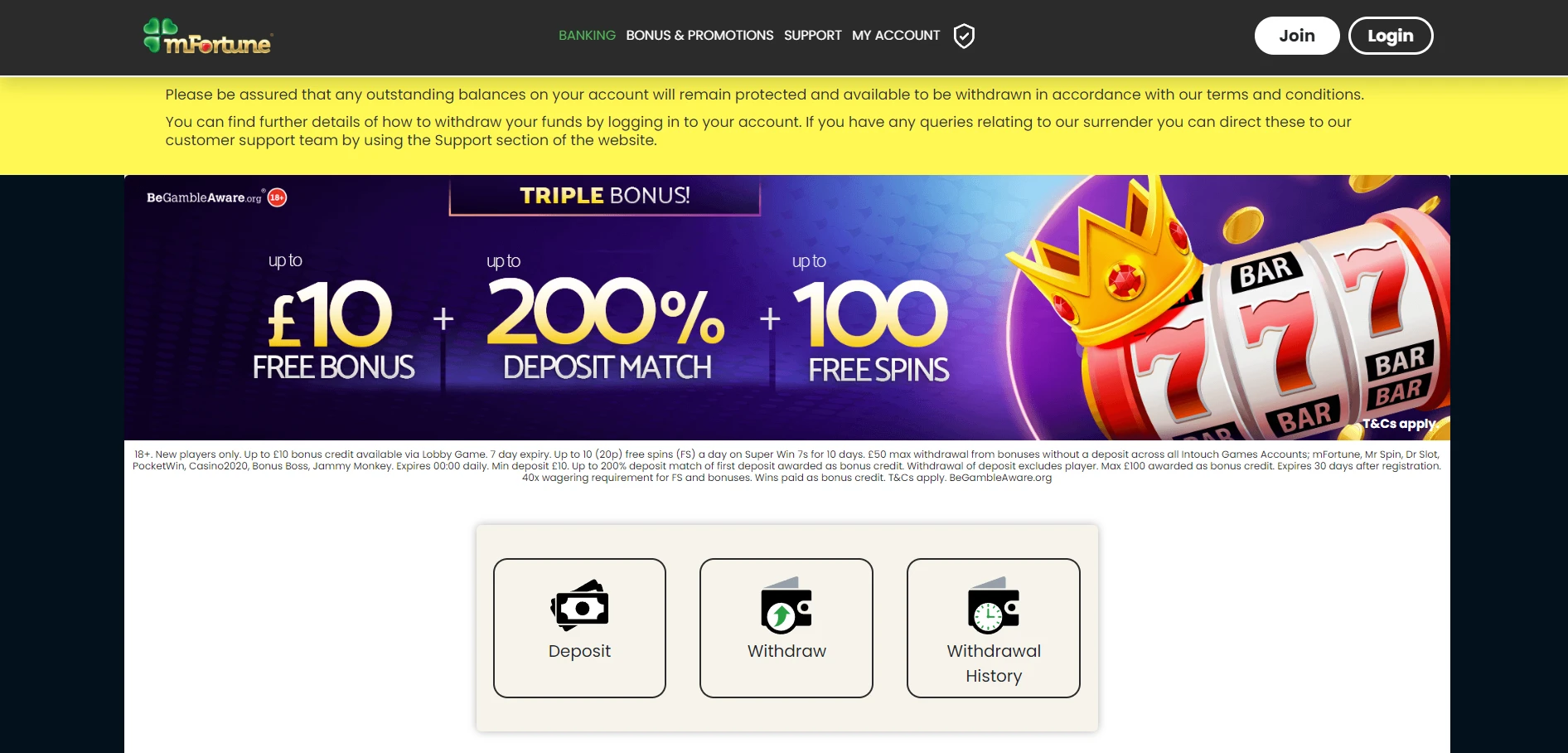 mFortune Casino Screenshot