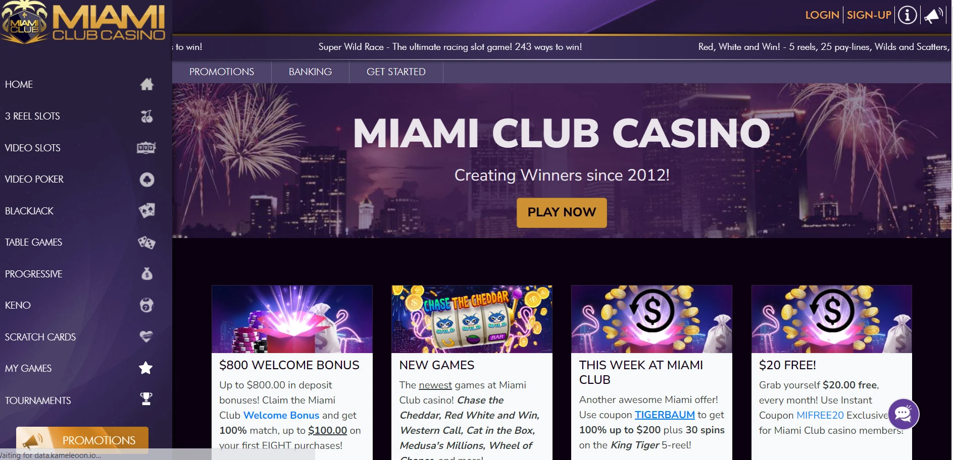 Miami Club Casino Screenshot