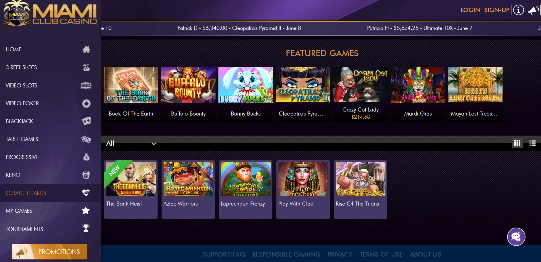 Miami Club Casino Screenshot