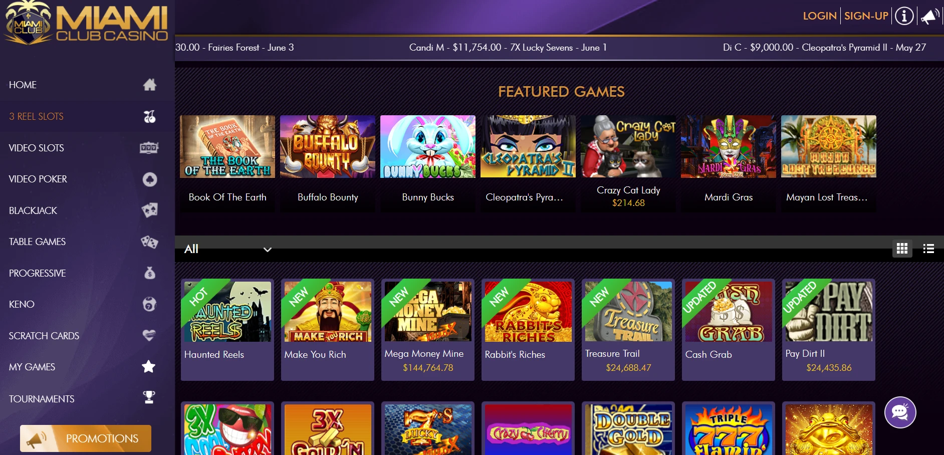 Miami Club Casino Screenshot