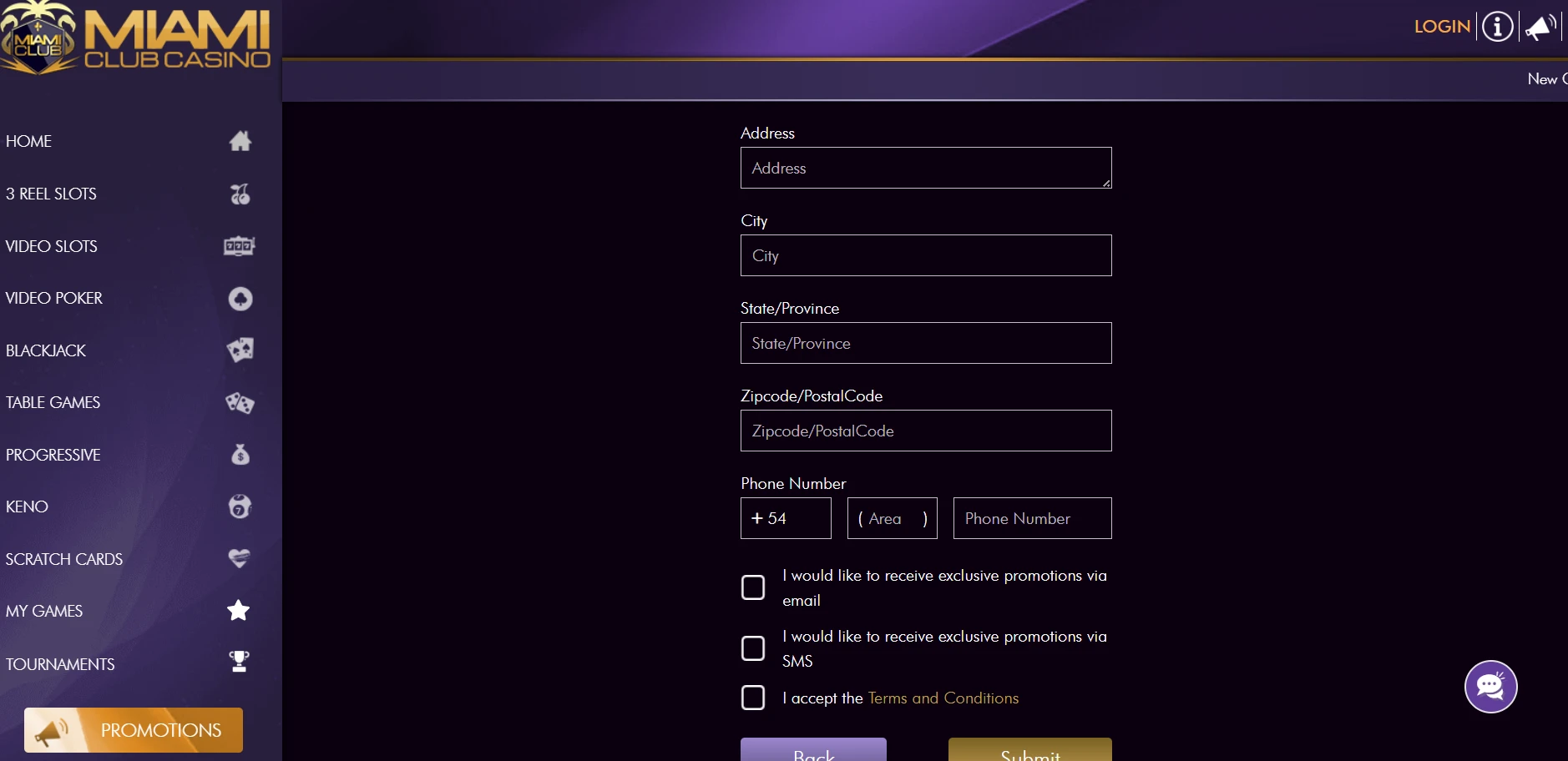 Miami Club Casino Screenshot