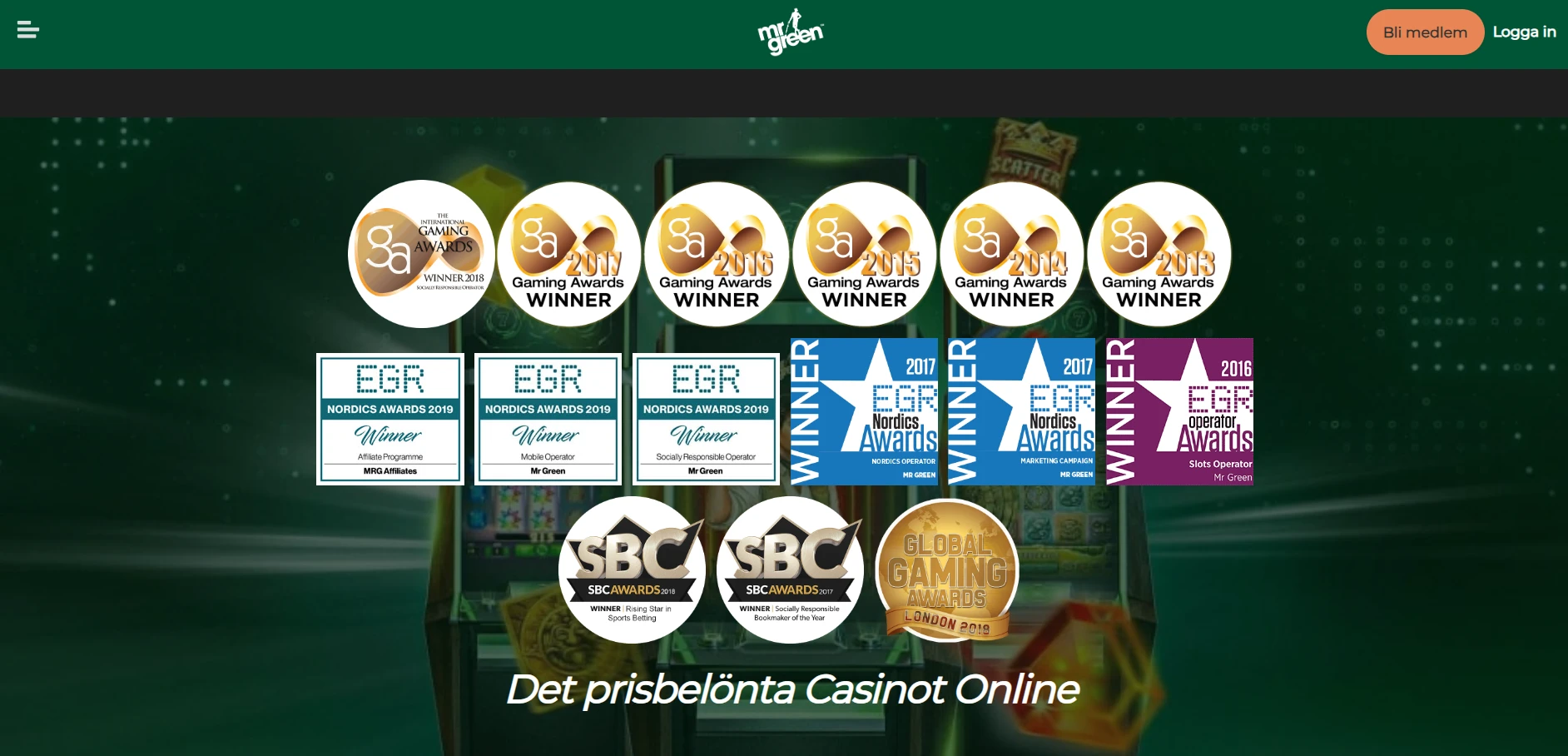 Mr Green Casino Screenshot