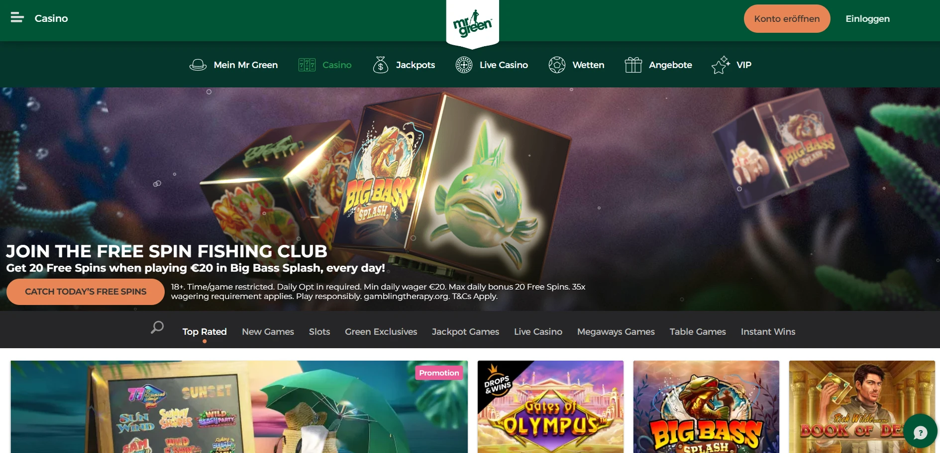 Mr Green Casino Screenshot