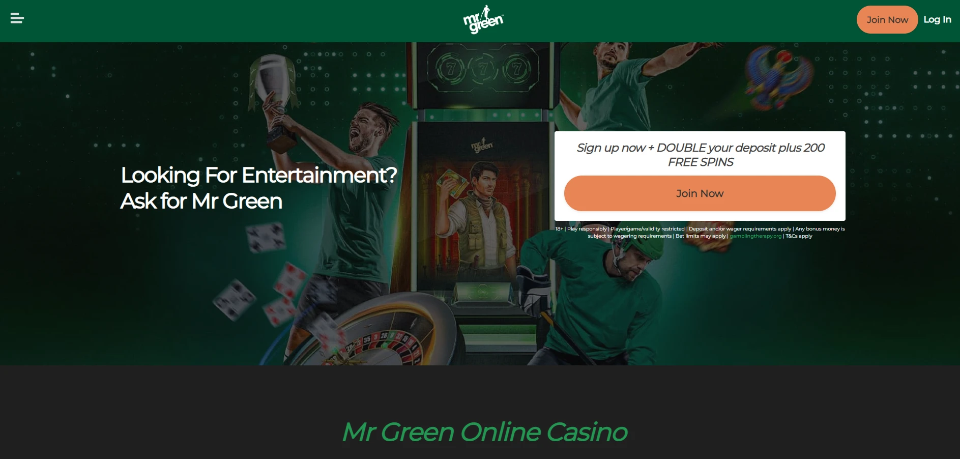 Mr Green Casino Screenshot