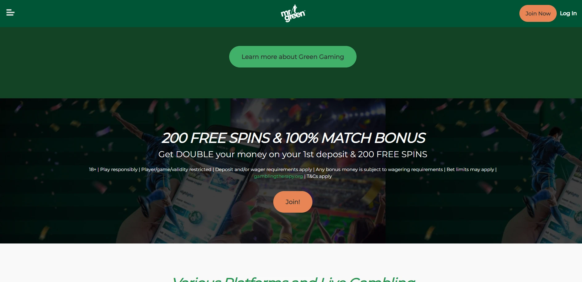 Mr Green Casino Screenshot
