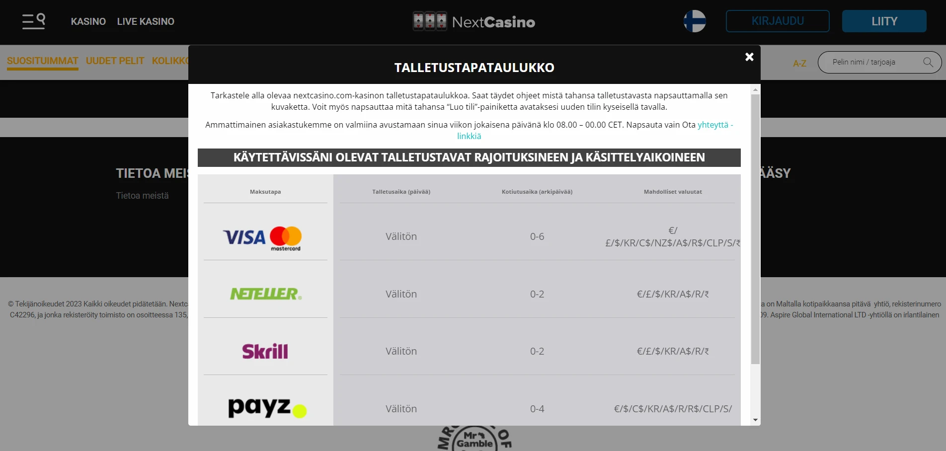 Next Casino Screenshot