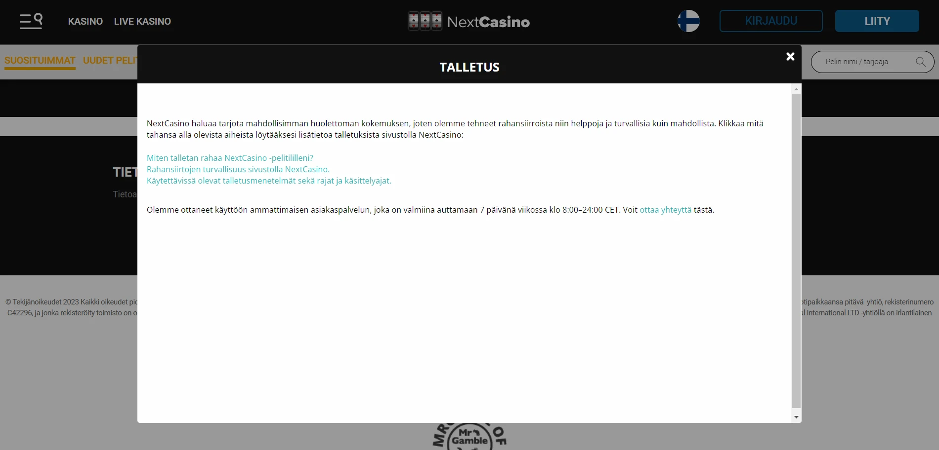 Next Casino Screenshot