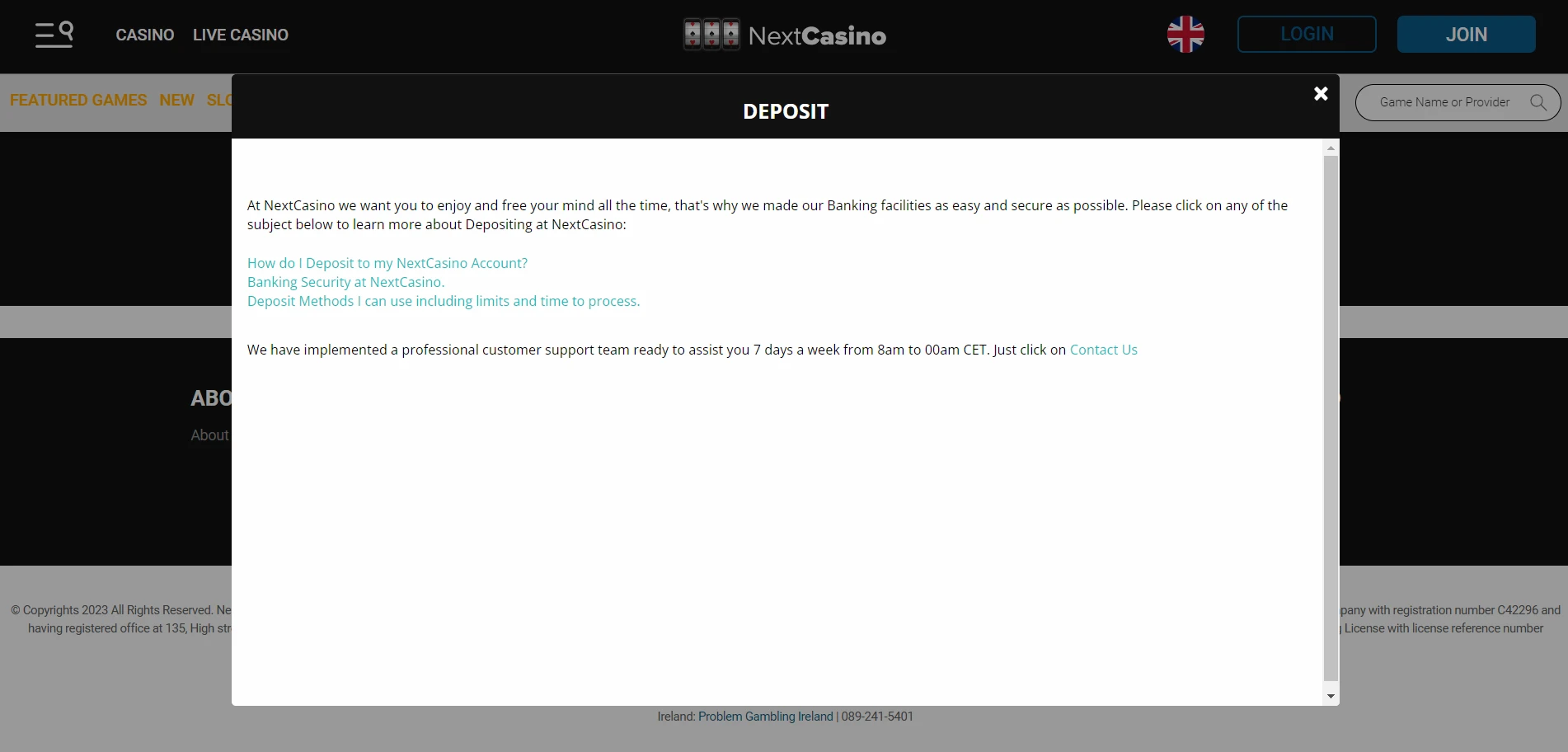 Next Casino Screenshot
