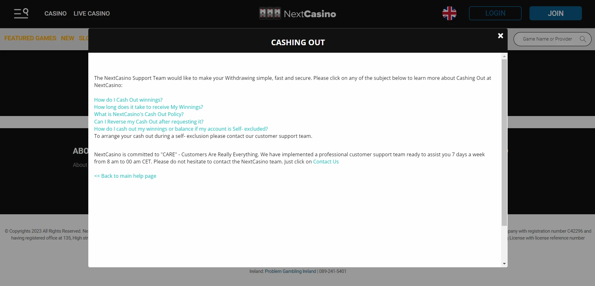 Next Casino Screenshot