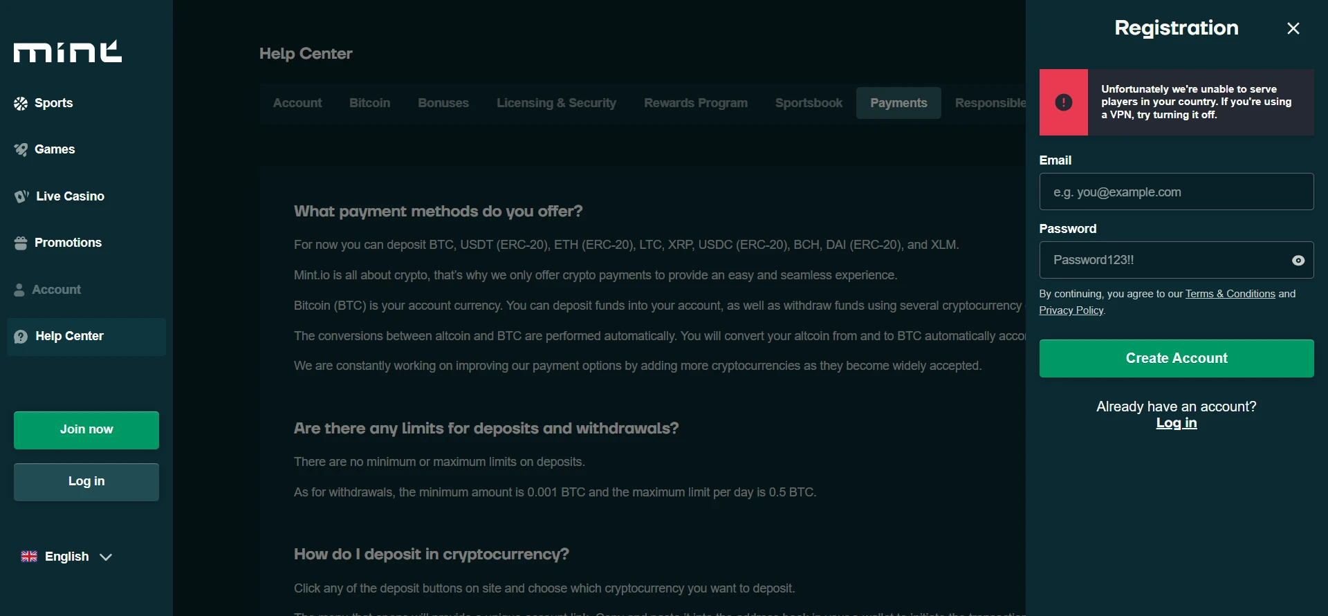 No Limit Casino Screenshot