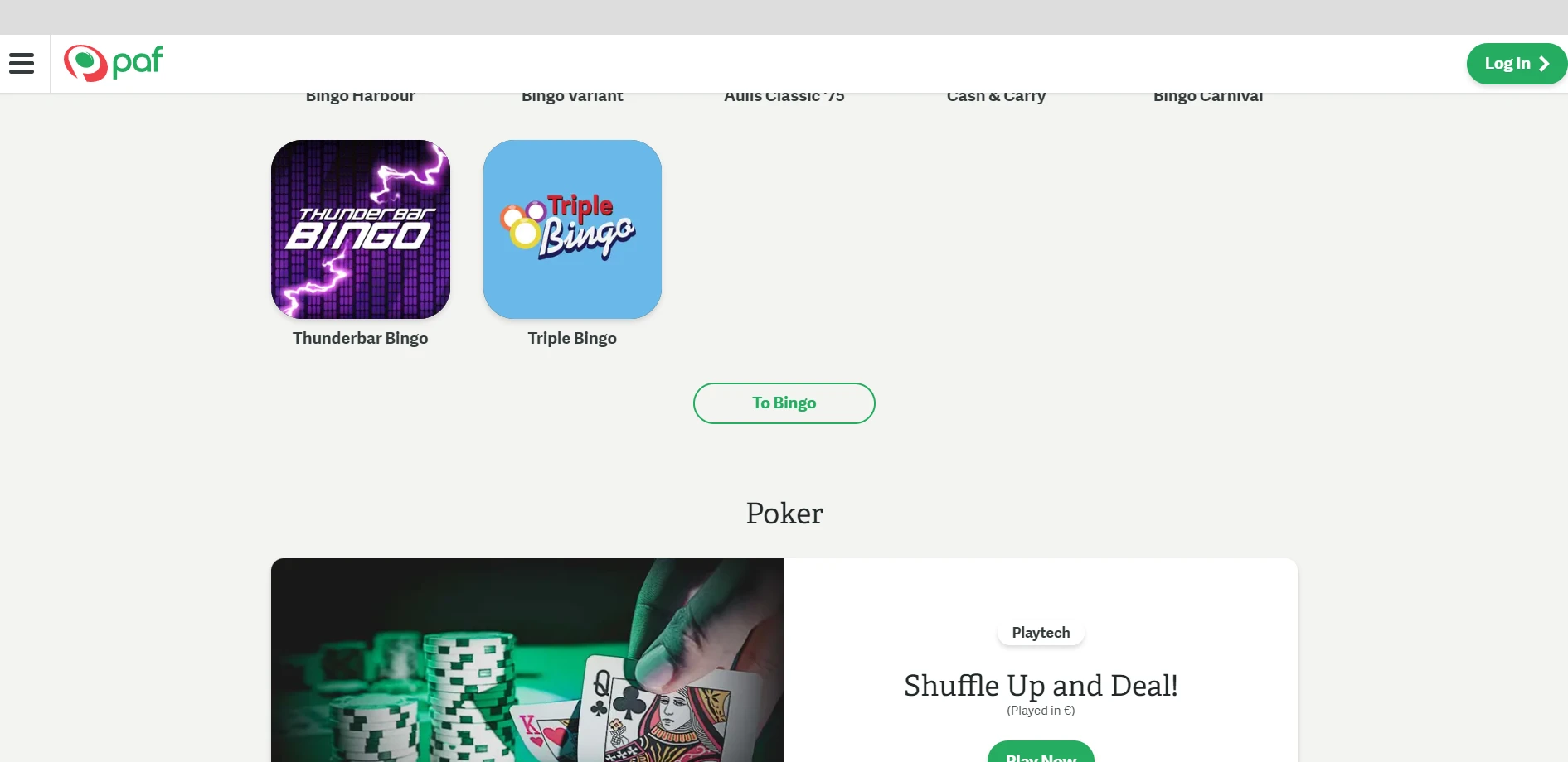 Paf Casino Screenshot