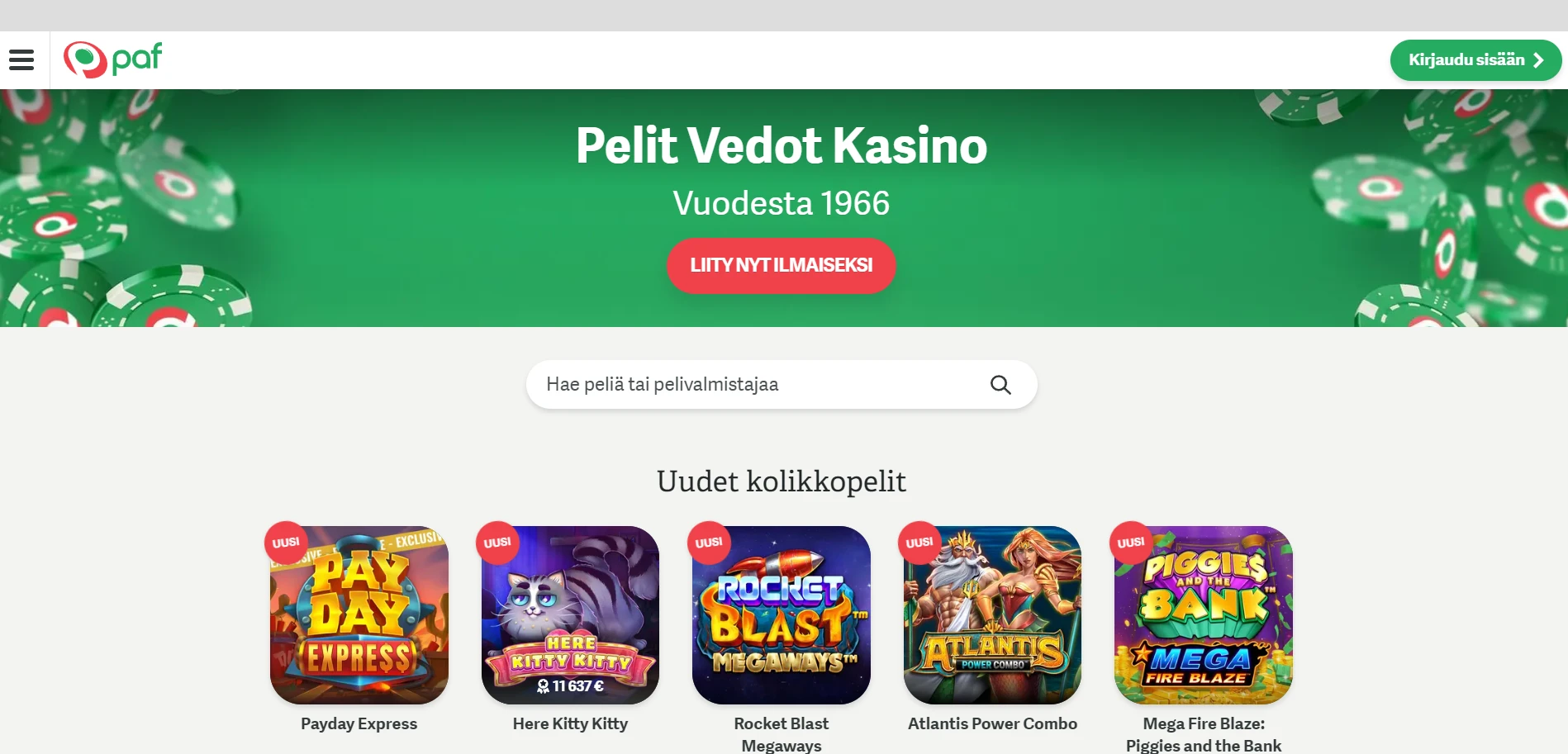 Paf Casino Screenshot
