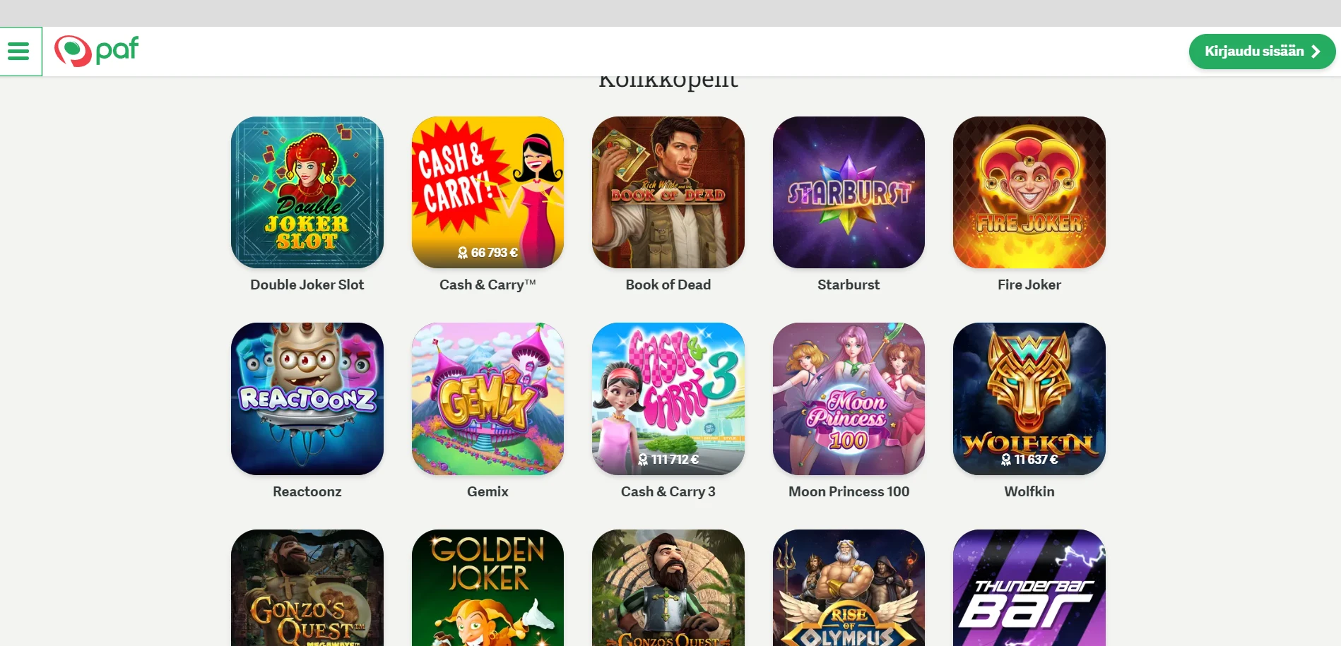 Paf Casino Screenshot