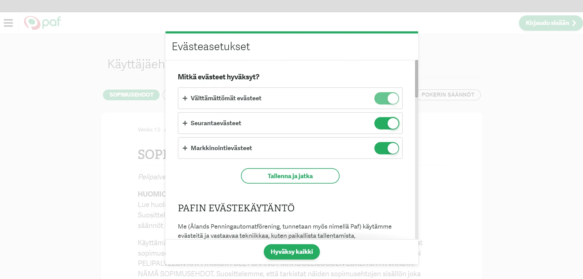 Paf Casino Screenshot