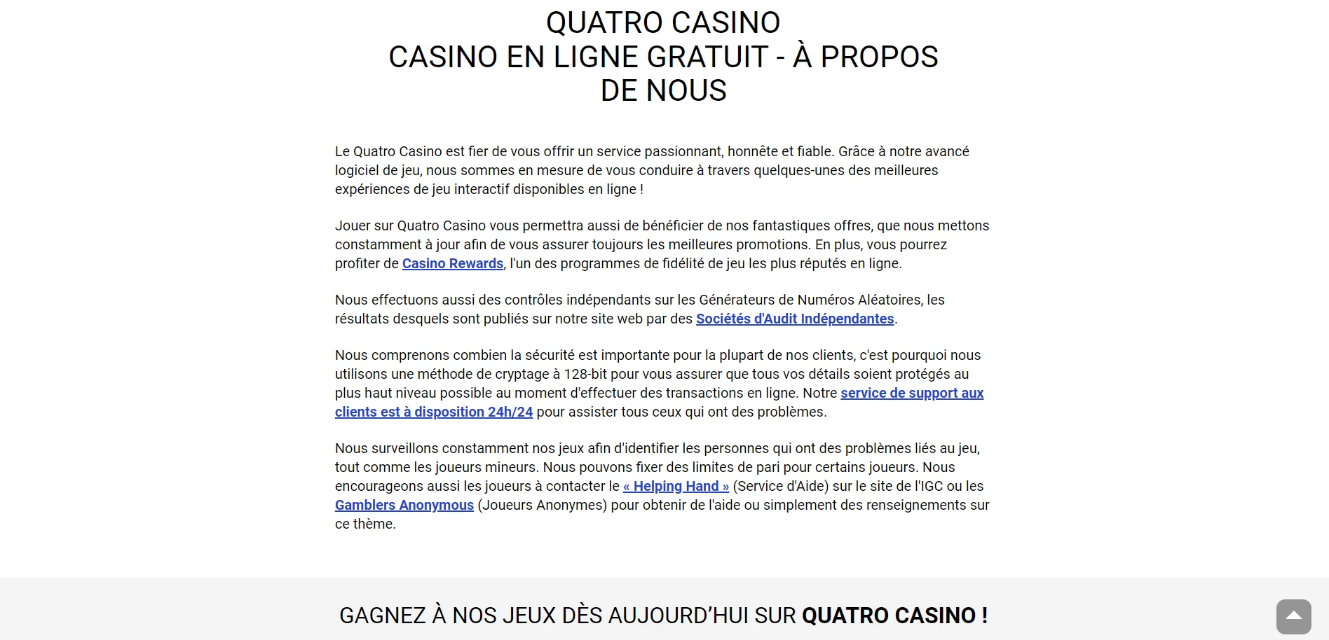 Quatro Casino Screenshot