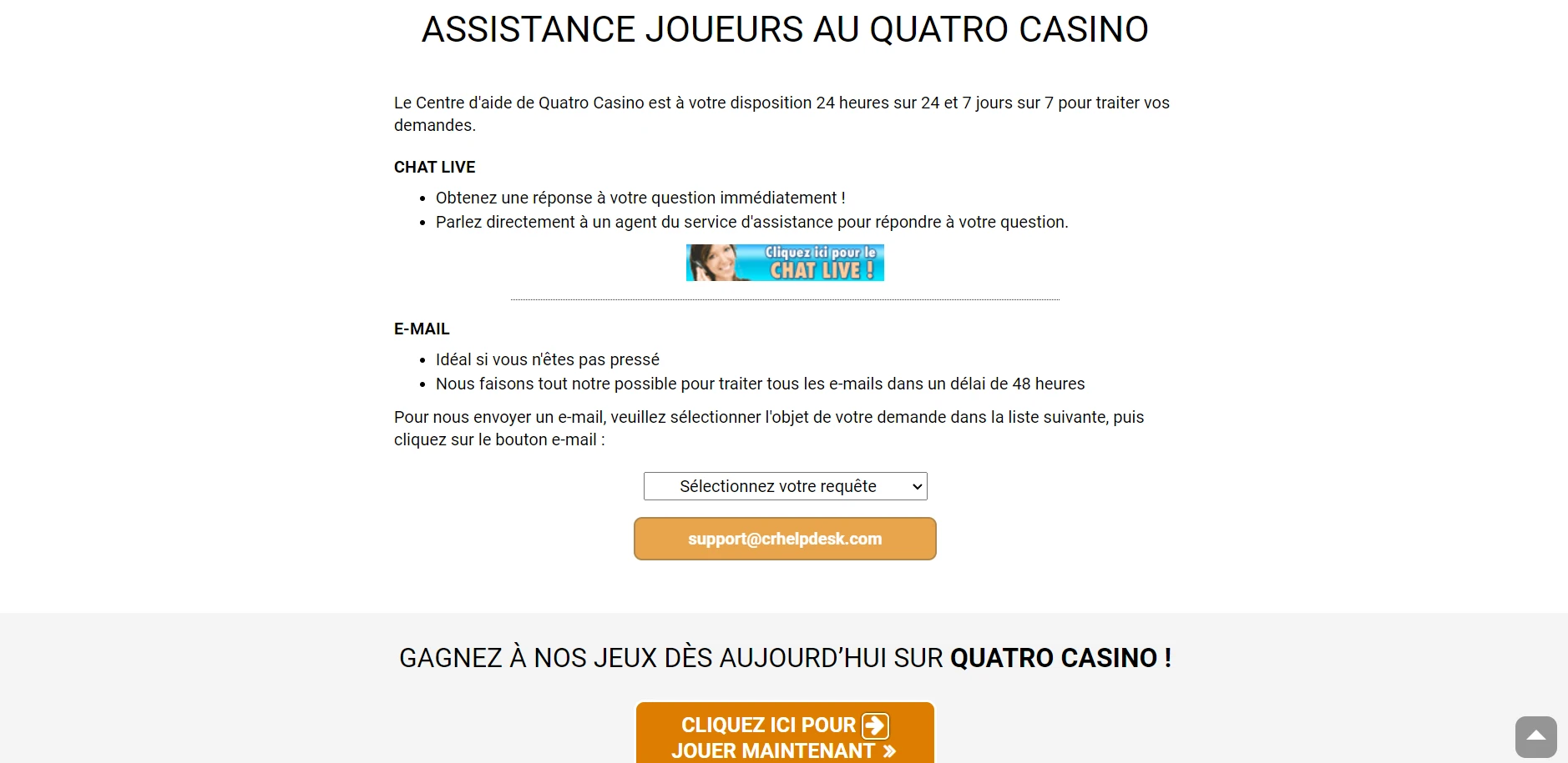 Quatro Casino Screenshot