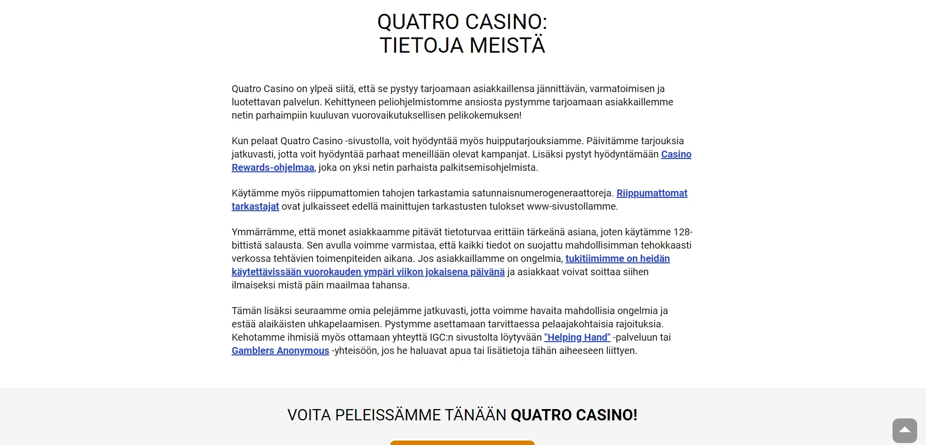 Quatro Casino Screenshot