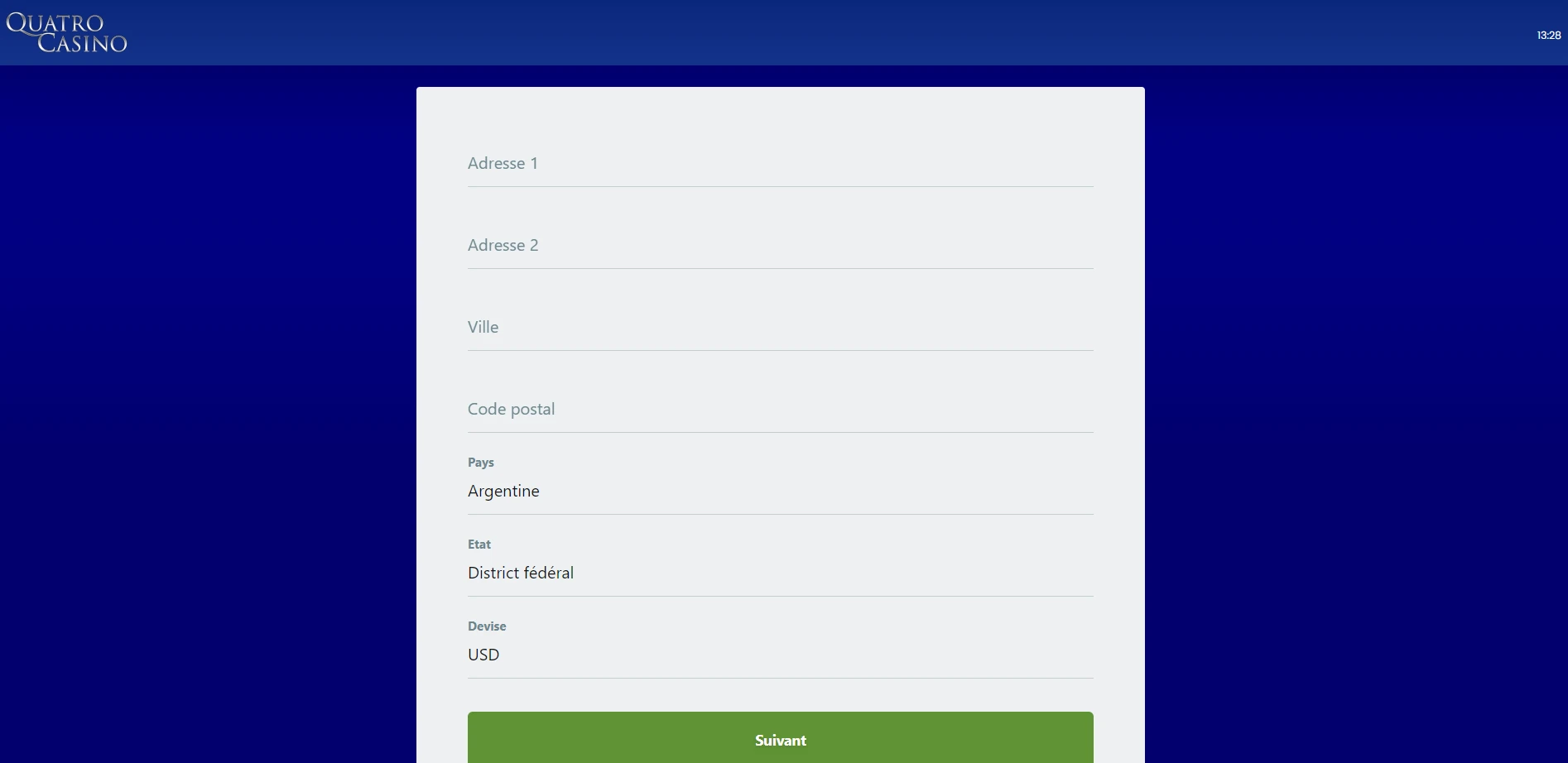 Quatro Casino Screenshot