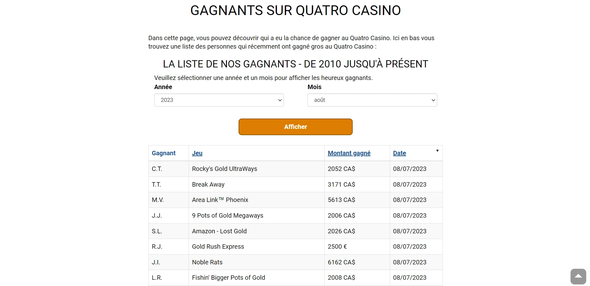 Quatro Casino Screenshot