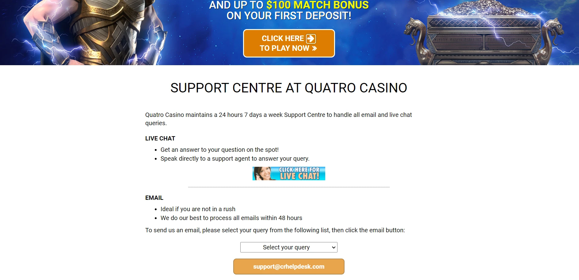 Quatro Casino Screenshot