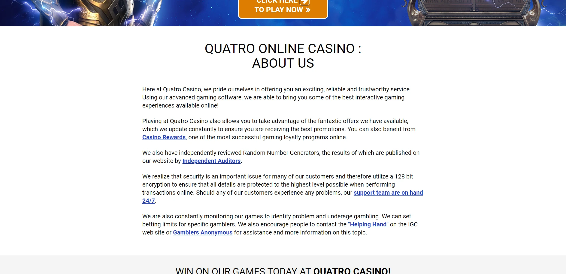 Quatro Casino Screenshot