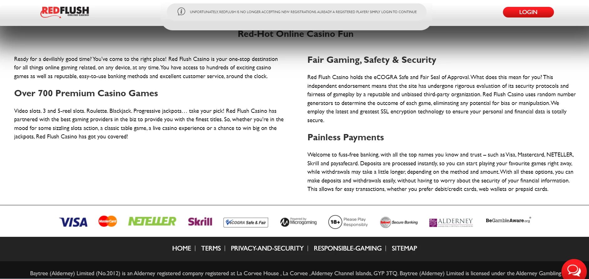 Red Flush Casino Screenshot