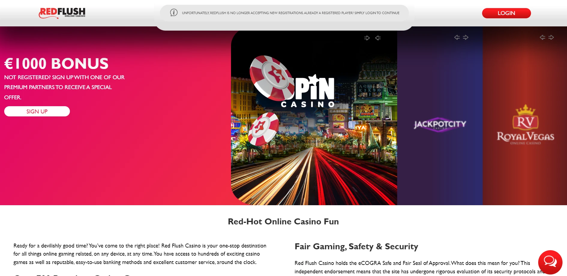 Red Flush Casino Screenshot