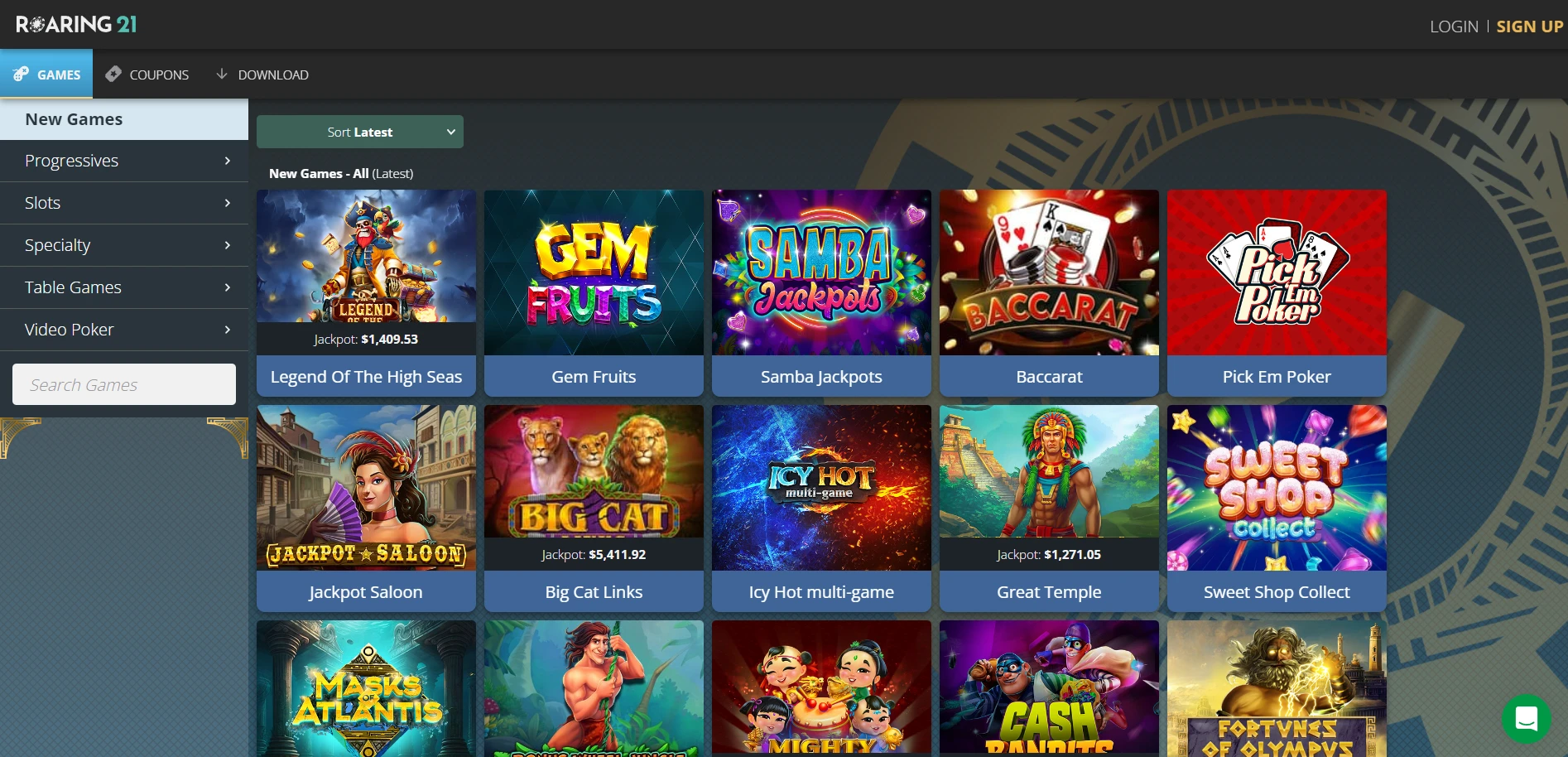 Roaring21 Casino Screenshot