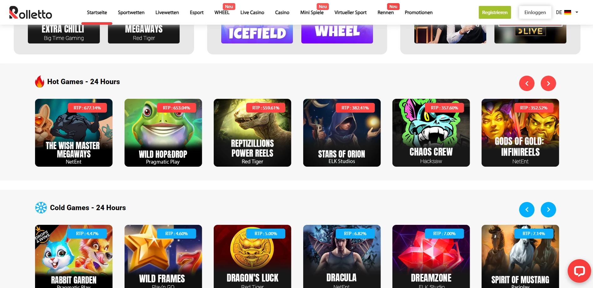 Rolletto Casino Screenshot