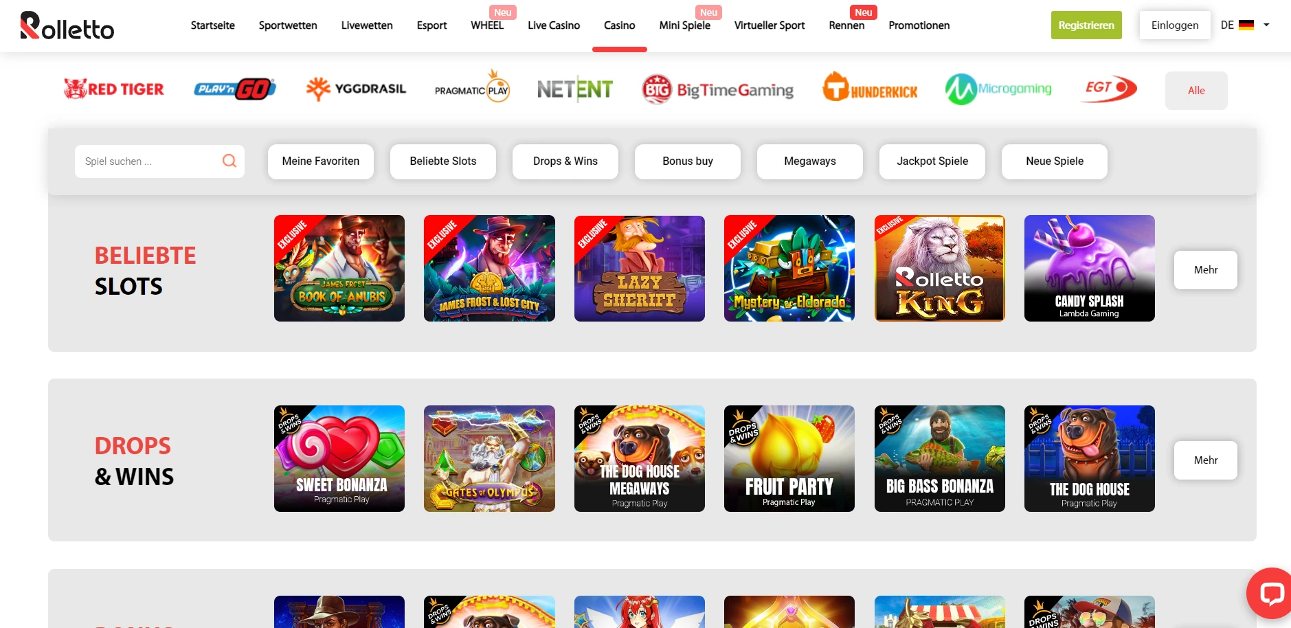 Rolletto Casino Screenshot