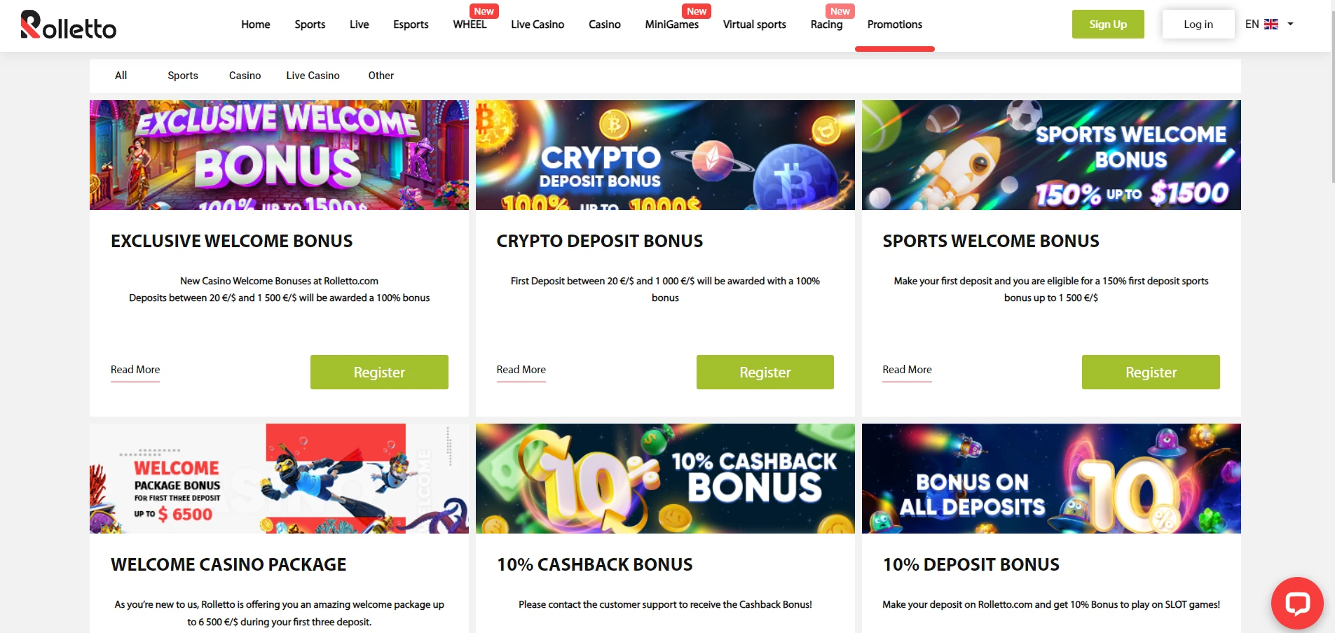 Rolletto Casino Screenshot