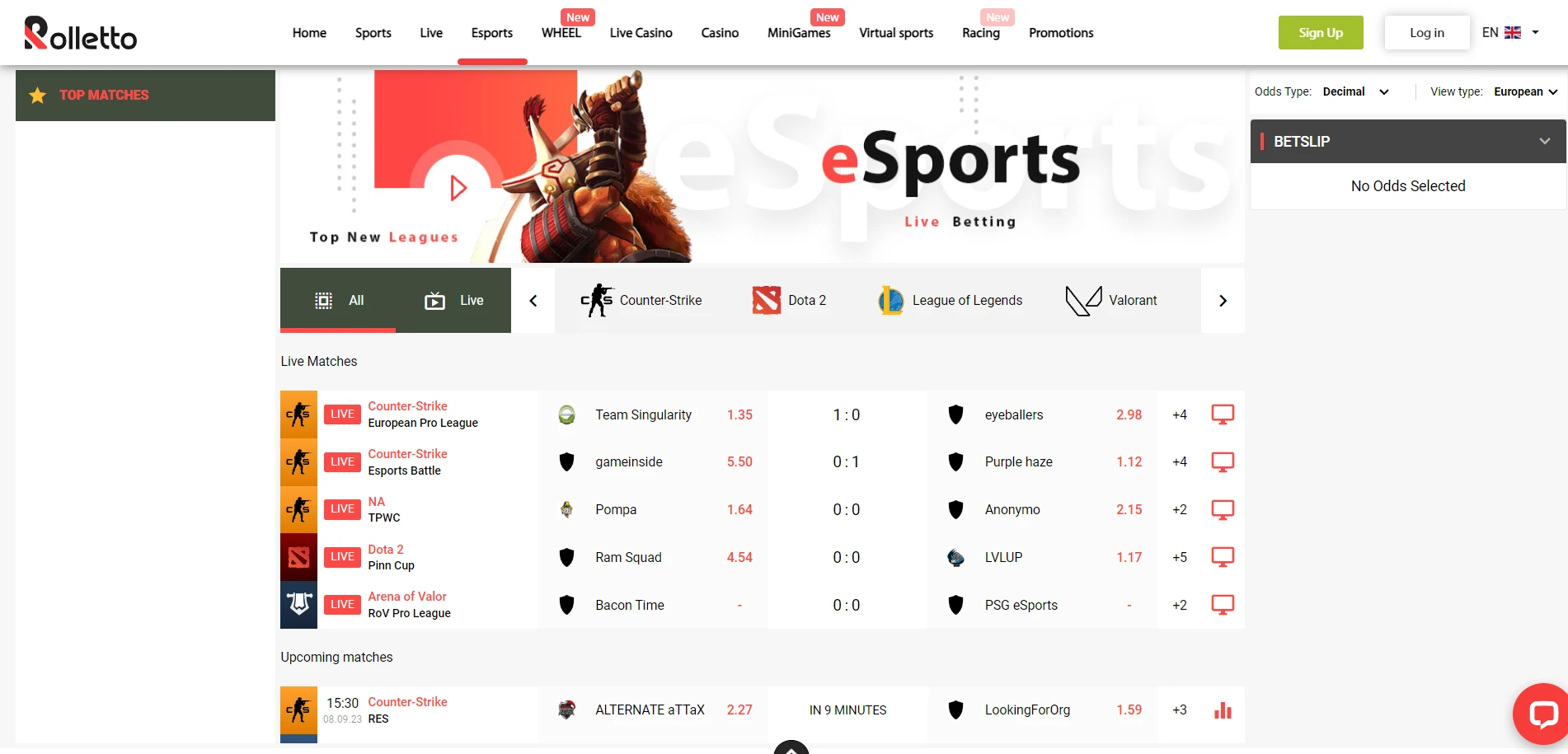 Rolletto Casino Screenshot