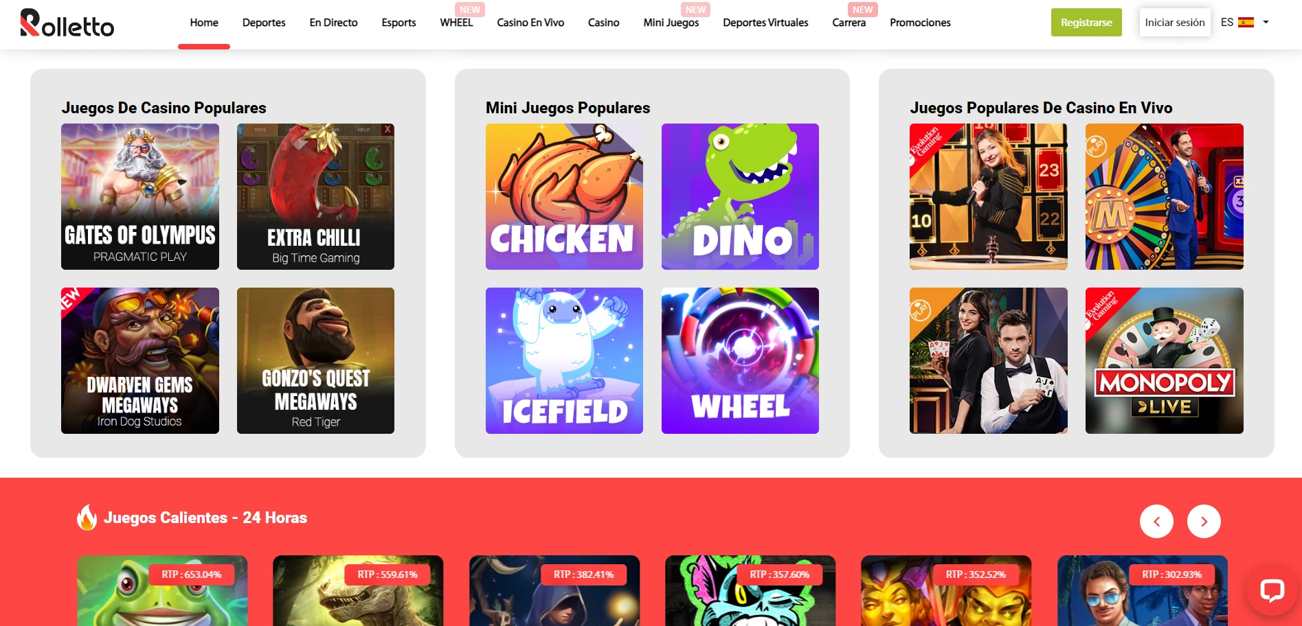 Rolletto Casino Screenshot