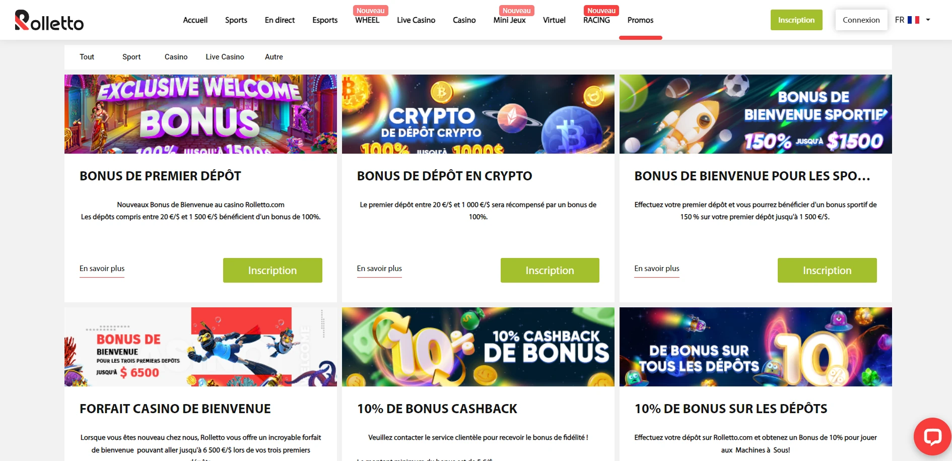 Rolletto Casino Screenshot