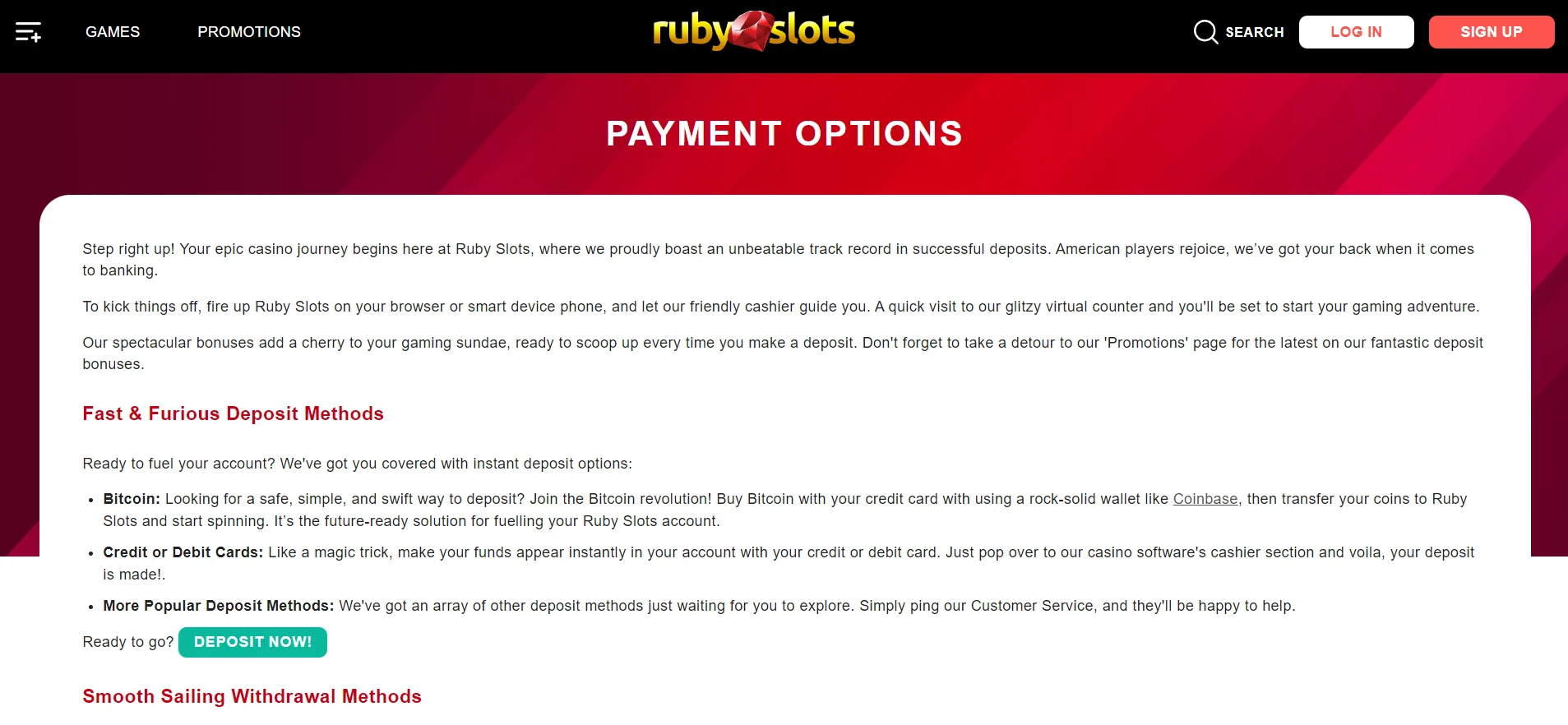 Ruby Slots Casino Screenshot