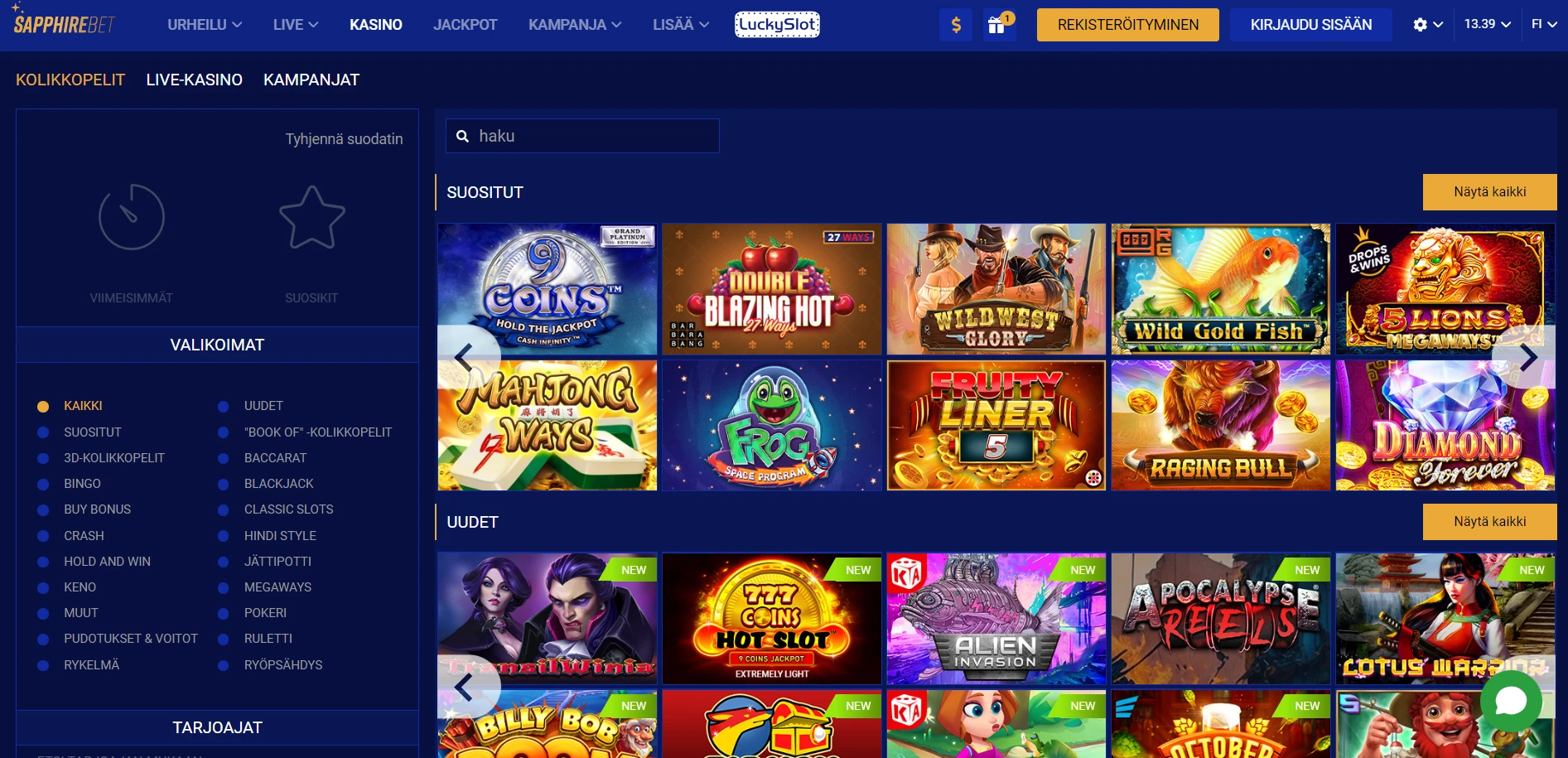 SapphireBet Casino Screenshot