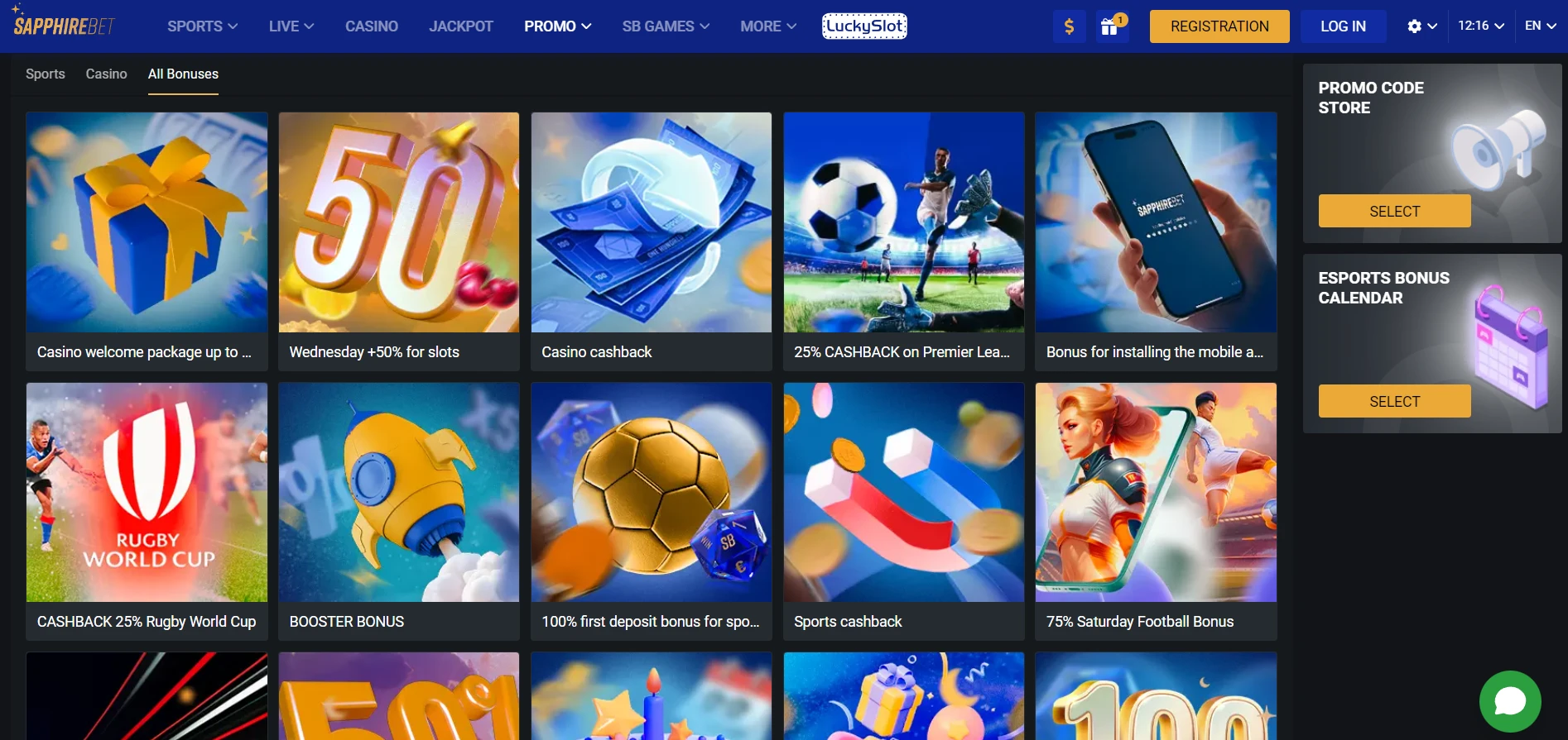 SapphireBet Casino Screenshot