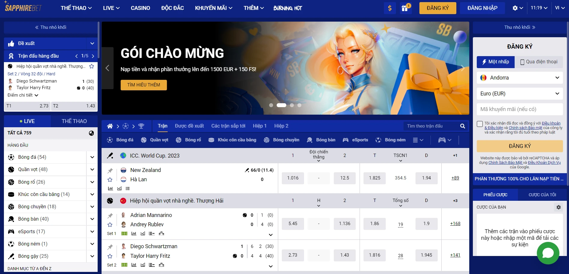 SapphireBet Casino Screenshot
