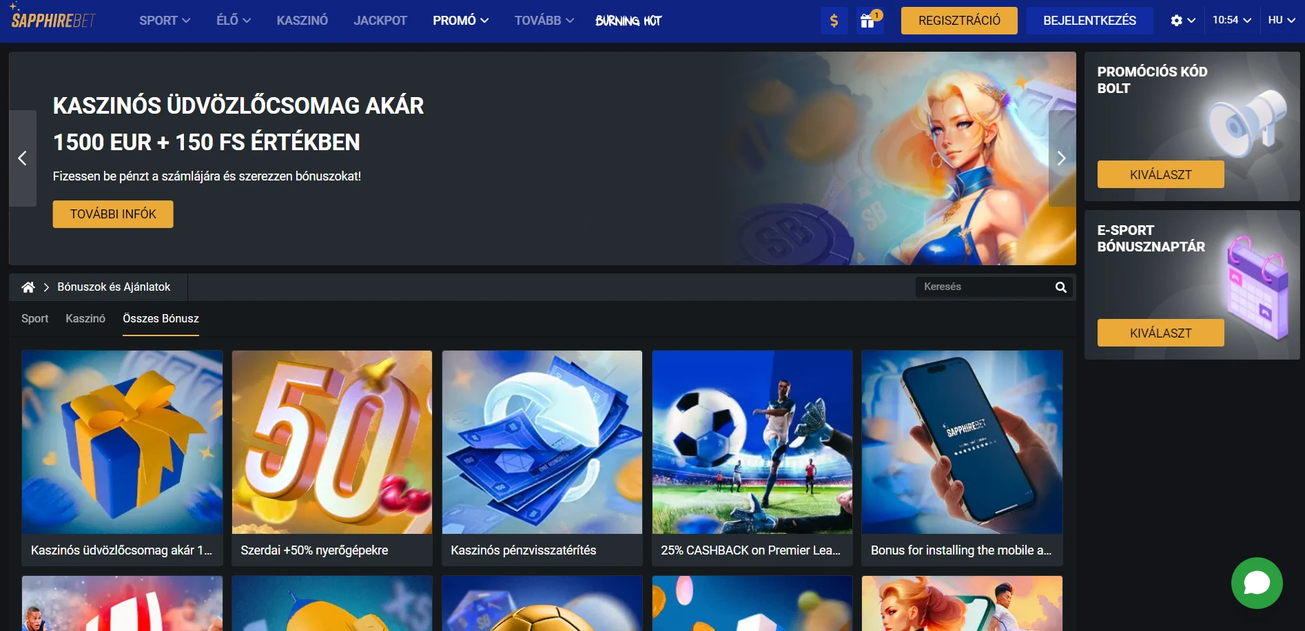 SapphireBet Casino Screenshot