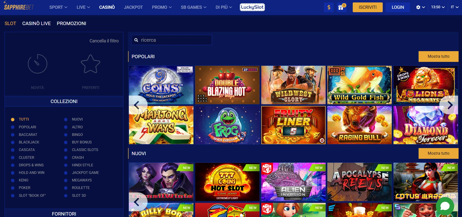 SapphireBet Casino Screenshot