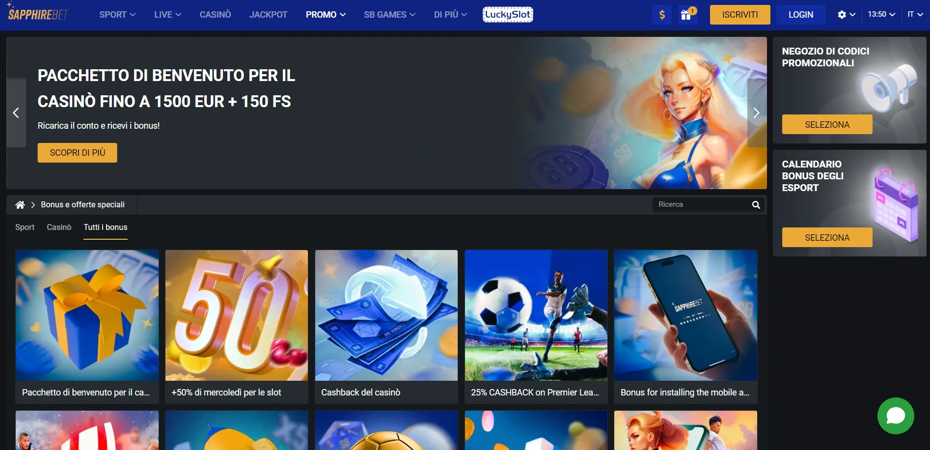 SapphireBet Casino Screenshot