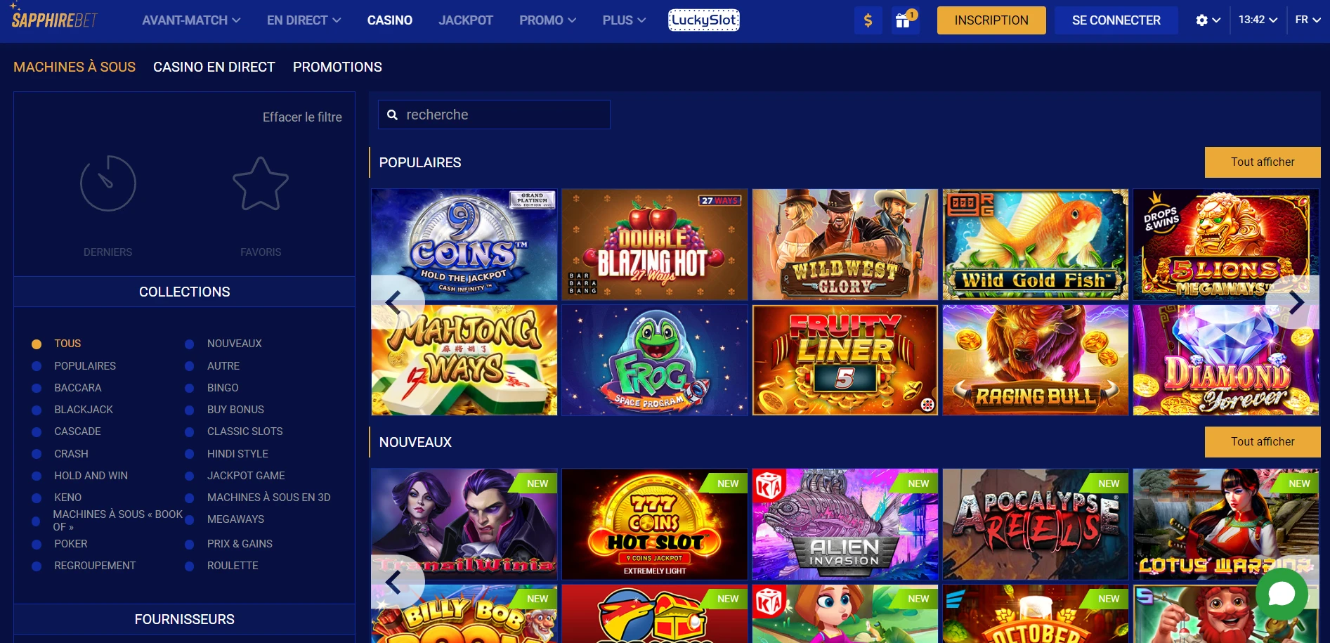 SapphireBet Casino Screenshot